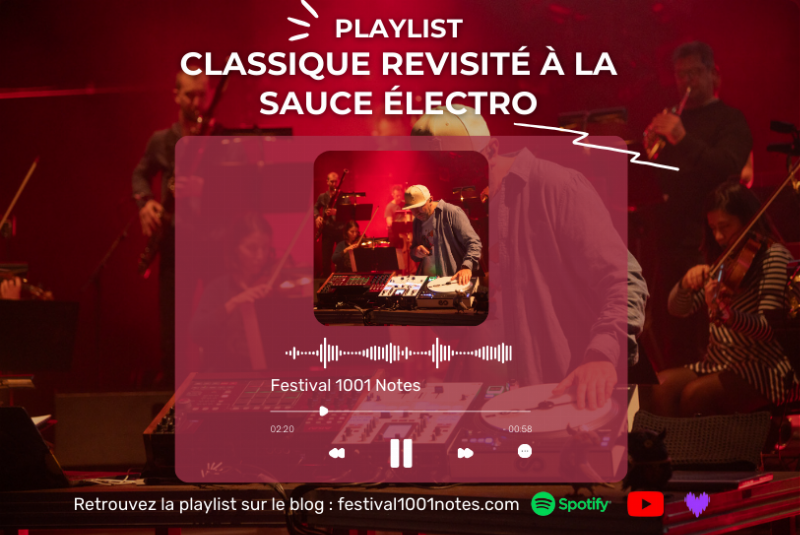 Orchestre symphonique modernisé interprétant une reprise musique classique pop avec des instruments électroniques